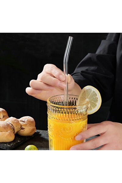 Hope Glass Transparent Straw Set 5 Pieces - 4 x Straws, 1 x Brush, Healthy and Eco-friendly, Suitabl