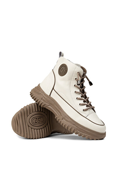 Deery Kadın Hakiki Deri Bej Sneaker Bot