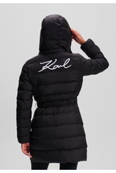 Karl Lagerfeld SIGNATURE LONG PUFFER - Black Jacket