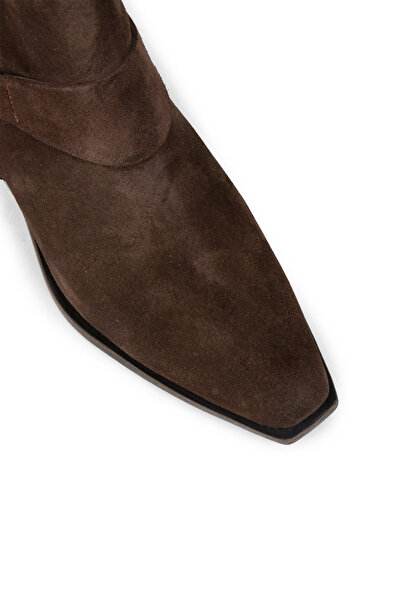 Deery Kadın Hakiki Süet Kahverengi Western Bot