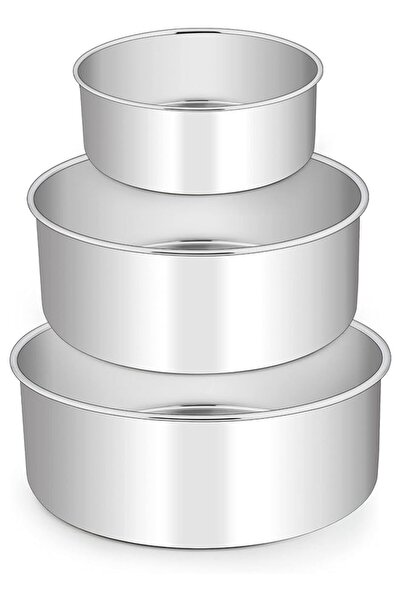 The Bros مجموعة قوالب كيك عميقة مكونة من 3 قوالب دائرية من الفولاذ المقاوم لل...