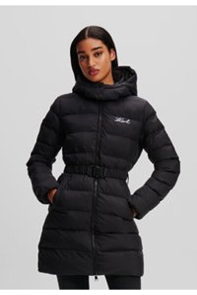 Karl Lagerfeld SIGNATURE LONG PUFFER - Black Jacket