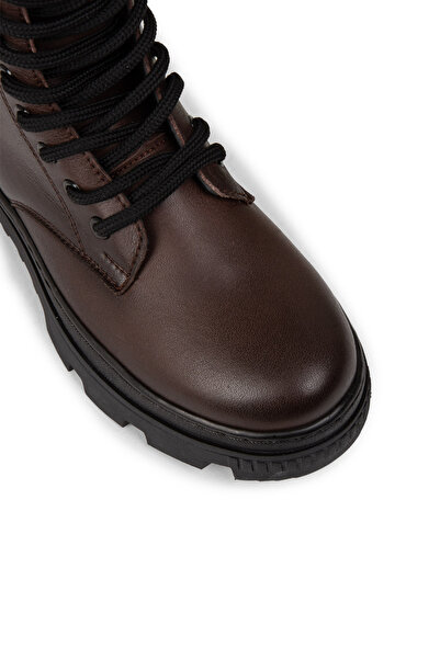 Deery Γυναικείες μπότες από γνήσιο δέρμα σε καφέ χρώμα