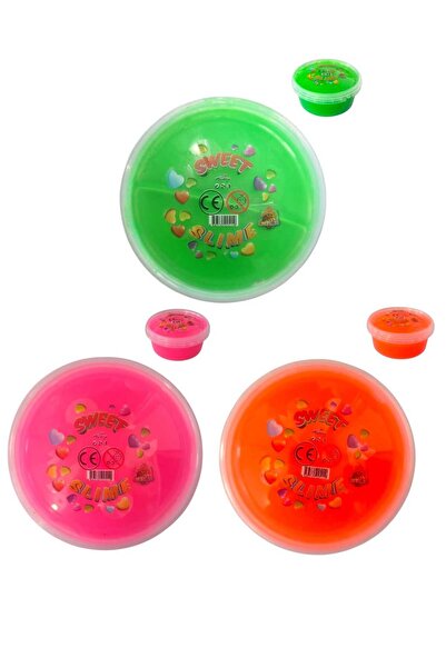 Oyunsal سلايم وردي - برتقالي - أخضر سلايم حلو - 3 قطع سلايم منفوش بألوان نيون...