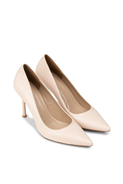 Deery Women's Beige Stiletto Heeled Shoes