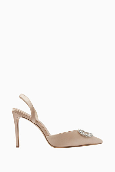 NASS Kyra 100 Crystal Buckle, Satin Slingback Stiletto