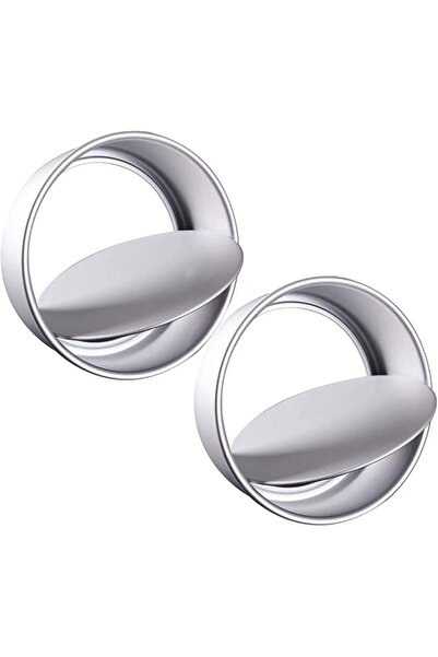 The Bros قالب كيك دائري للخبز، قطعتان من صينية ألومنيوم غير لاصقة بقاعدة قابل...