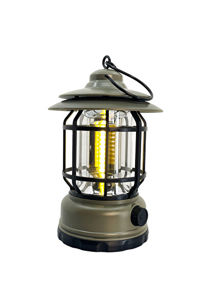 Klaus Lampa Camping LED Reincarcabila Negru, 3W, 200 Lumeni, 1200mAh, Reglabi...