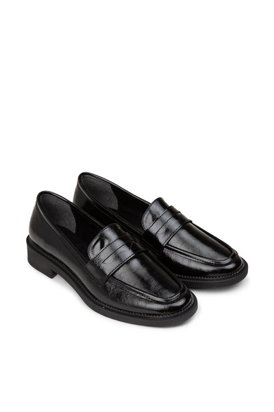 Deery Дамски черни кожени мокасини