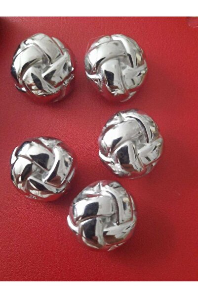 beyna aksesuar زر معدني علوي 2.5 سم مطلي بالفضة، عبوة واحدة تحتوي على 5 قطع