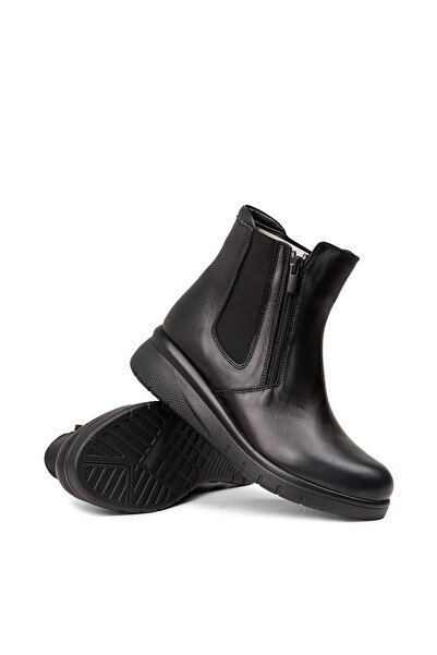 Deery Γυναικείες μαύρες μπότες από γνήσιο δέρμα