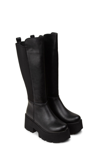 Deery Women's Black Platform Heel Boots