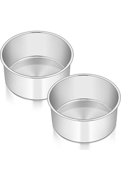 The Bros قوالب كيك دائرية مقاس 6 × 3 بوصة من الفولاذ المقاوم للصدأ، قوالب عمي...