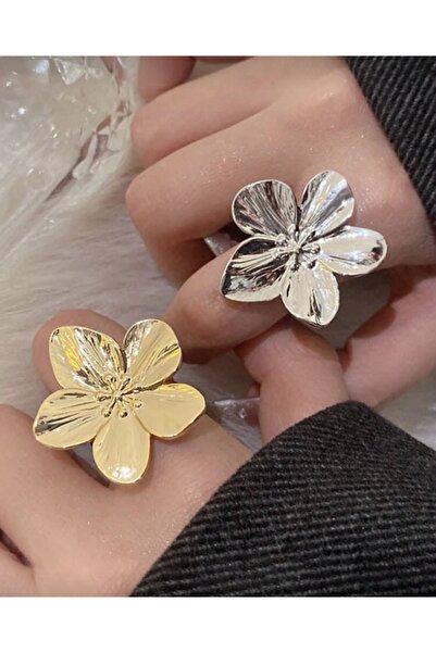 monalisatoka Kadın Gold/Gümüş Çiçek Yüzük Ayarlanabilir 2 Adet