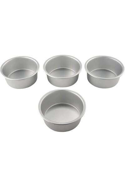 The Bros 4 قطع من قوالب الكيك الدائرية غير اللاصقة مقاس 4 بوصات - مصنوعة من ا...