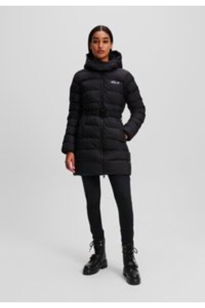 Karl Lagerfeld SIGNATURE LONG PUFFER - Black Jacket
