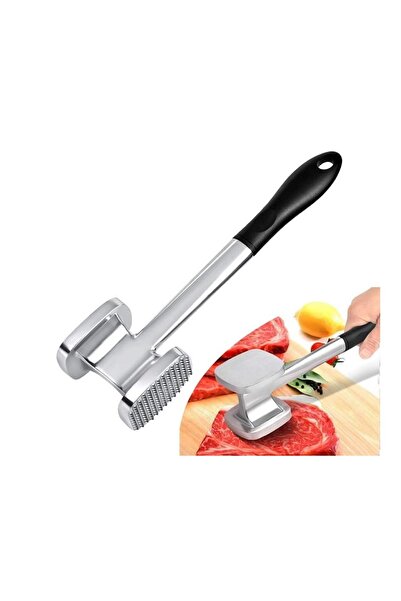 Hope مطرقة تطرية اللحوم من الألومنيوم شديدة التحمل، ذات وجهين 140 درجة وسطح م...