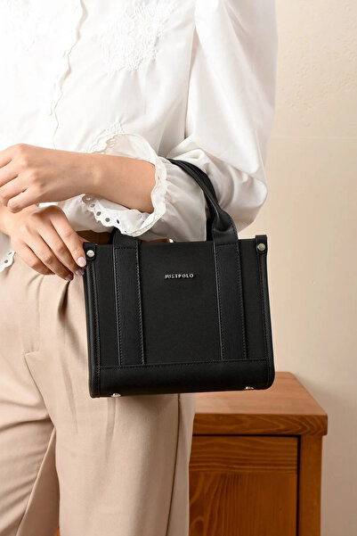 Just Polo Women's Original Black Medium Size Linen Hand and Shoulder Bag 2360...