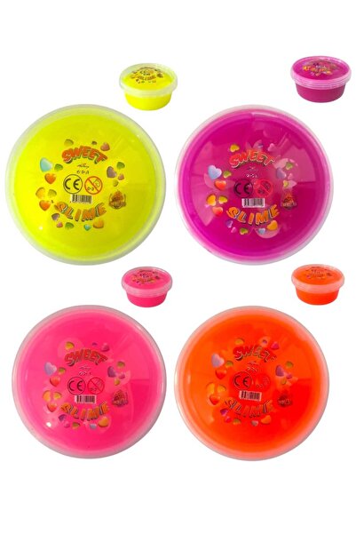 Oyunsal سلايم وردي - برتقالي - أصفر - سلايم حلو بنكهة الكرز - 4 قطع سلايم منف...