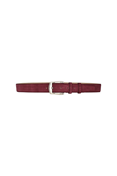 GoDeri 100% Genuine Leather 4 cm Burgundy Suede Belt Jeans, Canvas Matching Burgundy_Suede