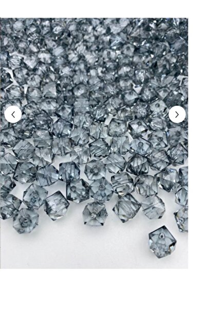 BEİLYS COSMETİCS & ACCESSORY 10mm Gray / Anthracite/Smoked Color Cube Cubic Model Acrylic Beads, Bag Beads (100 Pieces)