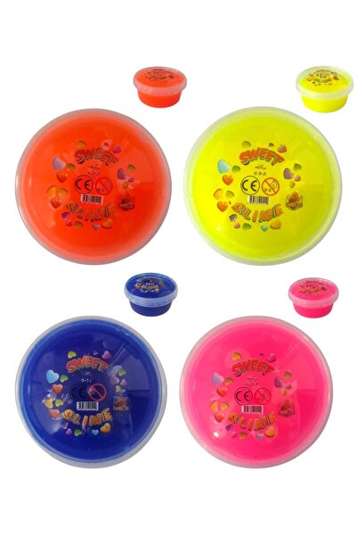 Oyunsal سلايم أزرق - وردي - برتقالي - أصفر سلايم حلو - 4 قطع سلايم منفوش بألو...