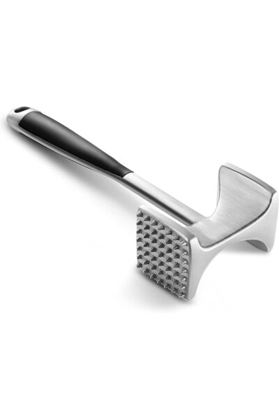 Hope مطرقة لتطرية اللحوم بمقبض مريح، مطرقة مزدوجة الجوانب للمطبخ، ثقيلة D