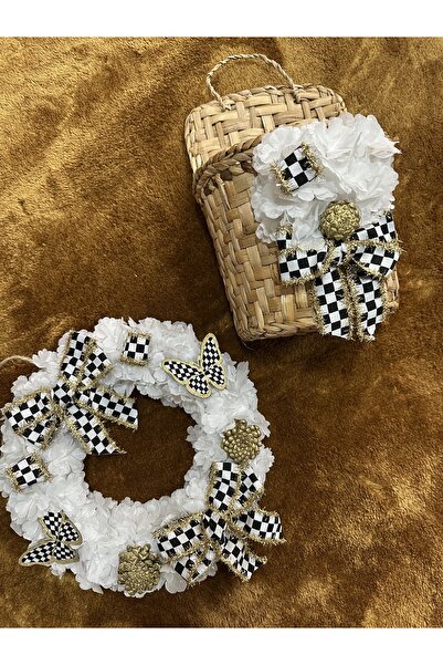 Marrone Spring Branches 4-Piece Set Door Decor Doormat Socket Frame Door Basket