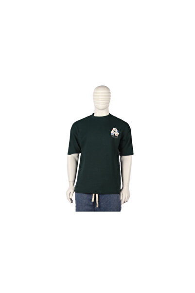 Red Planet Oversize T-Shirt with Letter A Print