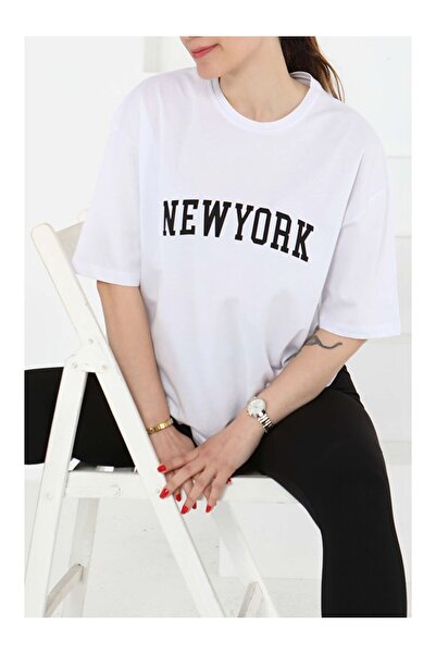 LC Waikiki New York Printed Short Sleeve T-Shirt White - 27125