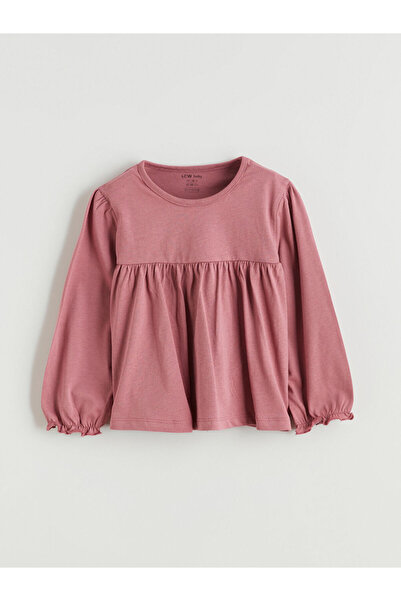 LC Waikiki Pink Ruffled Baby Girl Blouse and Leggings