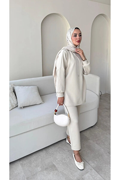 Miraydın Butik Women's Pants Double Scuba Suit M7050 - Beige