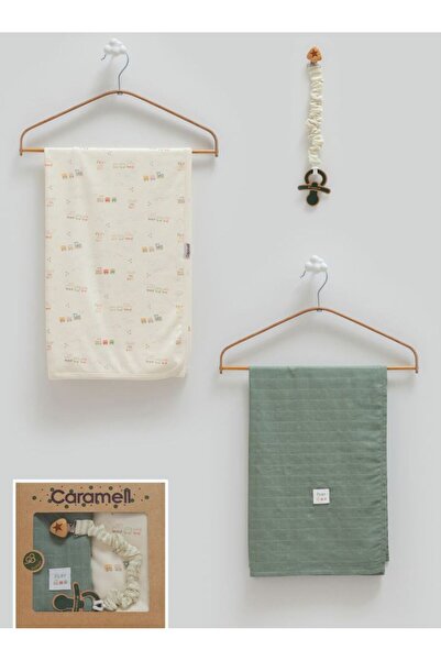 Caramell طقم إنسيبابي بلاي أول داي مكون من 3 قطع (1 بطانية قطنية ممشطة - 1 بط...