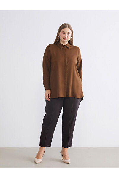 LC Waikiki Brown Modal Blend Women's Shirt Tunic