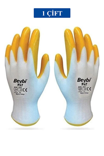 Genel Markalar Pn7 Sarı Iş Eldiveni Polyester Örme Nitril Beybi No:10 - 1 Çift