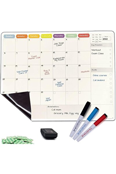 Generic Magnetic Whiteboard Planners Weekly Monthly Daily Calendar Fridge, Family Planner & Organizer Set (M