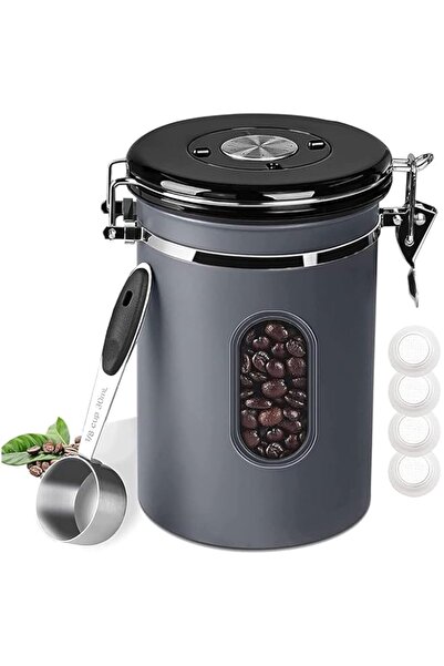 Generic 1800ML Airtight Coffee Canister with Date Tracker Transparent Window, 22i8OZ Coffe Beans Storage wit