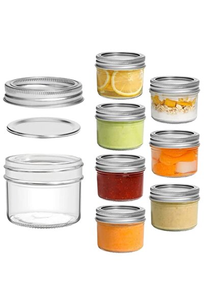 Generic 8 Pack Mini Mason Jars, Regular Mouth Mason Jar with Lids and Seal Bands, Small Clear Glass Canning