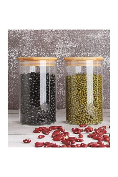 Generic 1CHASE Glass Food Storage Jars Containers, High Borosilicate Glass Jars with Airtight Bamboo Lid Set