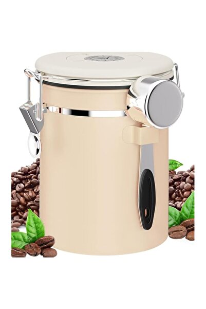 Generic U-HOOME Airtight Coffee Canister,Stainless Steel Coffee Bean Food Storage Container w/Scoop & Date