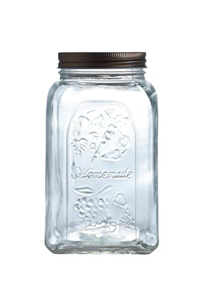 Generic Millerhaus Glass Jar 1i5ltr Glass, Non-Toxic and Food-Safe Material, Dishwasher Safe,With metal lid