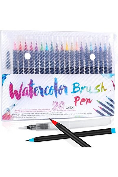 Generic 20 Pieces Brush Pens Set, Water Color Brush Pen Markers Ideal for Calligraphy, Hand Lettering and Dr