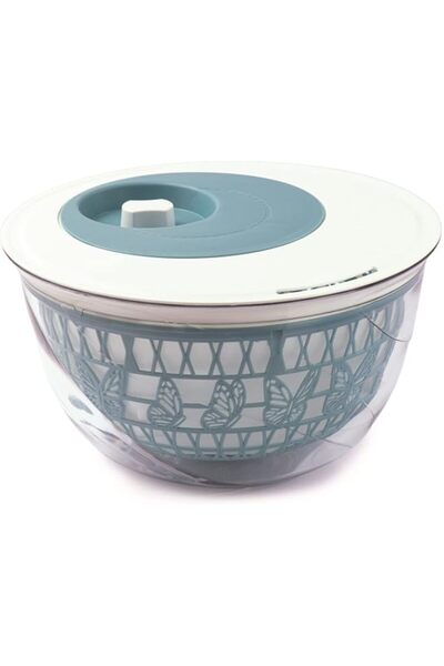 Generic Snips Miss Butterfly Light Blue 2-in-1 Salad Spinner & Bowl - 4 Liter...