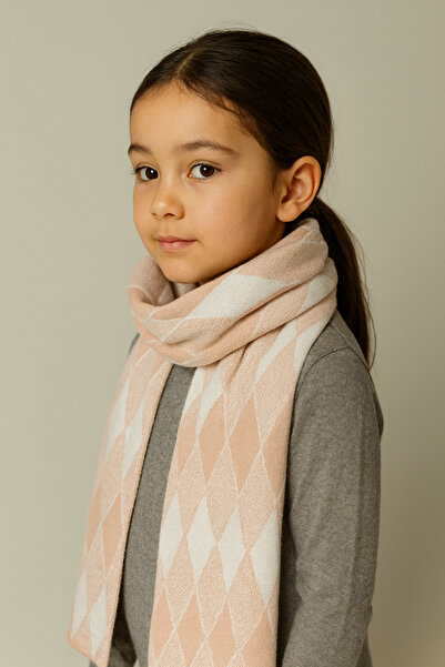 Sebir Moda Baklava Patterned Knitwear Children's Scarf (5-10 Years Old, 30X140Cm)