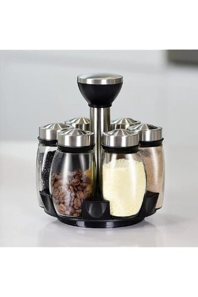 Generic منظم أدراج المطبخ من NKGoals Spice Rack (عبوة من 6 زجاجات) مع برطمانات وصينية تخزين للمطبخ