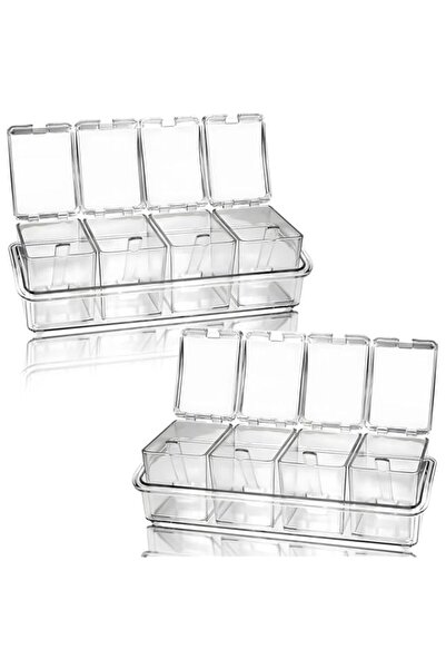 Generic i 2 Set Clear Seasoning Box, Acrylic Seasoning Box Set, Plastic Storage Container, Premium Quality S
