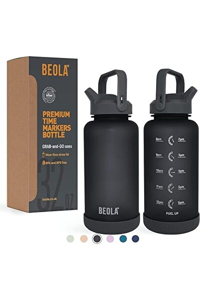Generic 1000ml, 750ml, Motivational Water Bottle with Time Markers and Straw Lid, Tritan Plastic, BPA BPS FR
