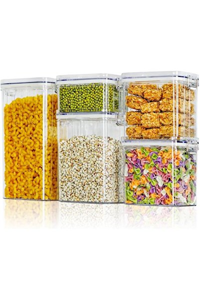 Generic CARLO CREATIVE Airtight Food Storage Containers with Lids,5 PCS PET Material Kitchen Storage & Fridg