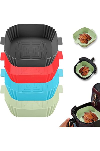 Generic Silicone Air Fryer Liners, 4Pcs Air Fryer Silicone Reusable Liners Square,Food Safe Air Fryers Oven