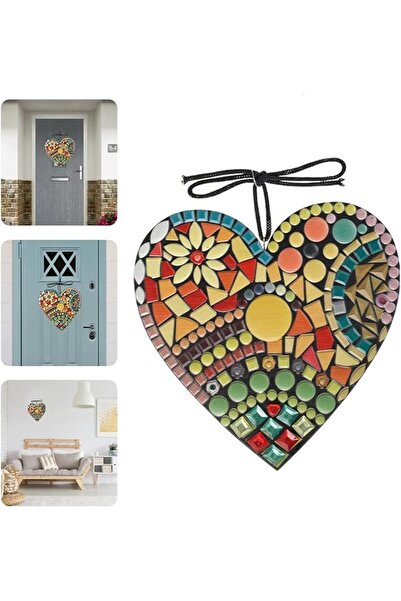 Generic Large Mosaic Heart Sculpture, Colorful Love Heart Garden Ornament, Wall Decor for Indoor & Outdoor H